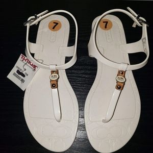 Coach Piccadilly White Jellies Sandals, BRAND NEW